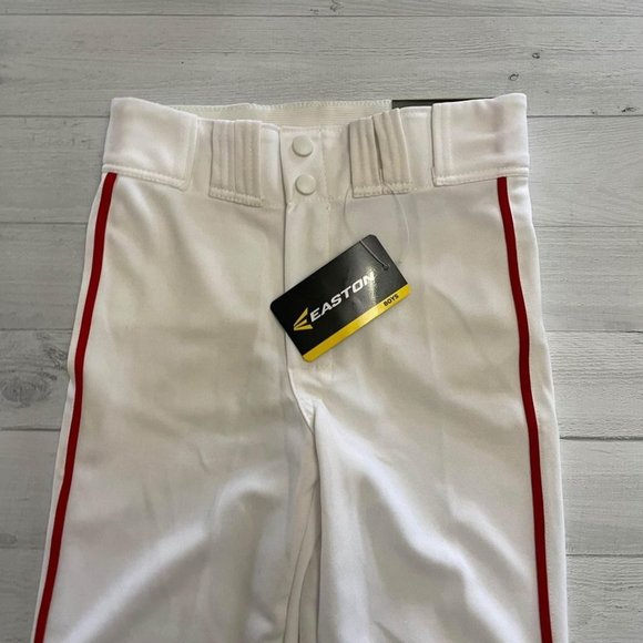 easton white baseball pants with red stripe youth small‎ - Picture 1 of 6